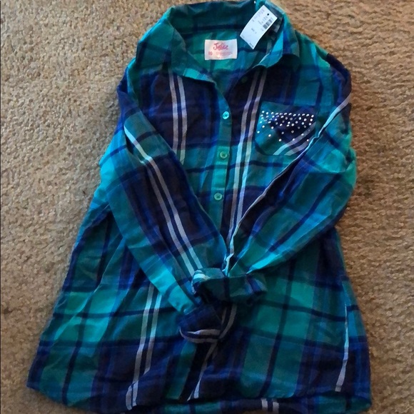 Justice Other - Girls Justice Flannel Top Size 10 NWT 🎁🎁🎁